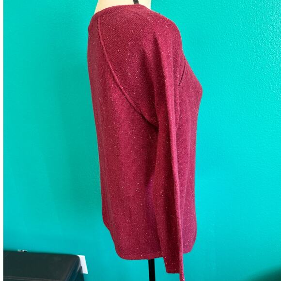 Karen Scott Maroon Confetti Knit Pullover Sweater Women's Small - Picture 6 of 10